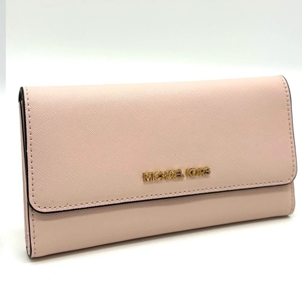 Michael Kors Large Trifold Wallet Vanilla/Brown (NWT) - Picture 2 of 9